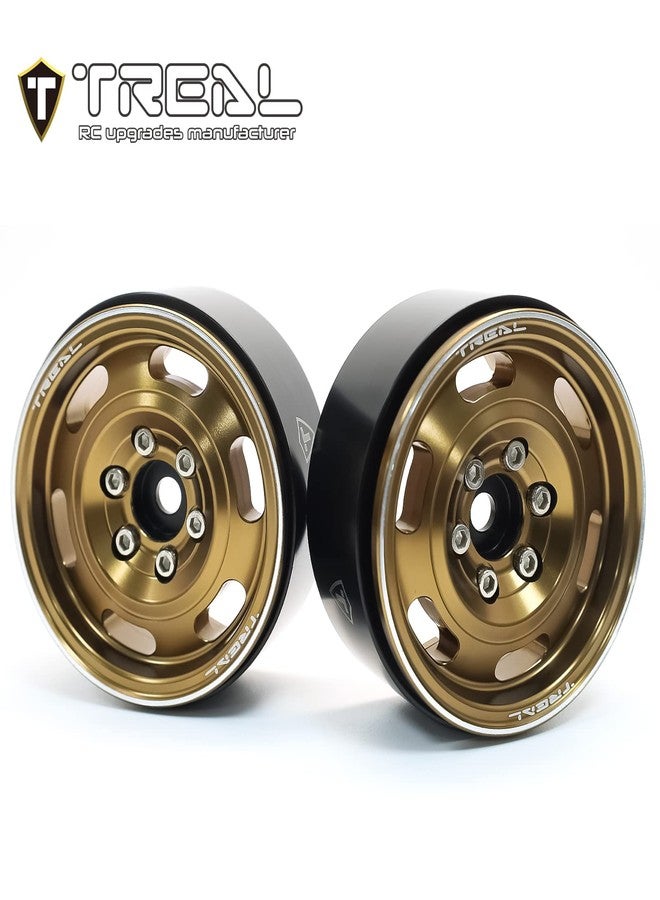 Treal Metal 1.9 Beadlock Wheel Rims 4pcs Vintage Design Wheel Hub for Wagon Wheel 1:10 RC Crawler Axial SCX10 II 90046 SCX10 III AXI03007 TRX-4 (Copper) - Image 2